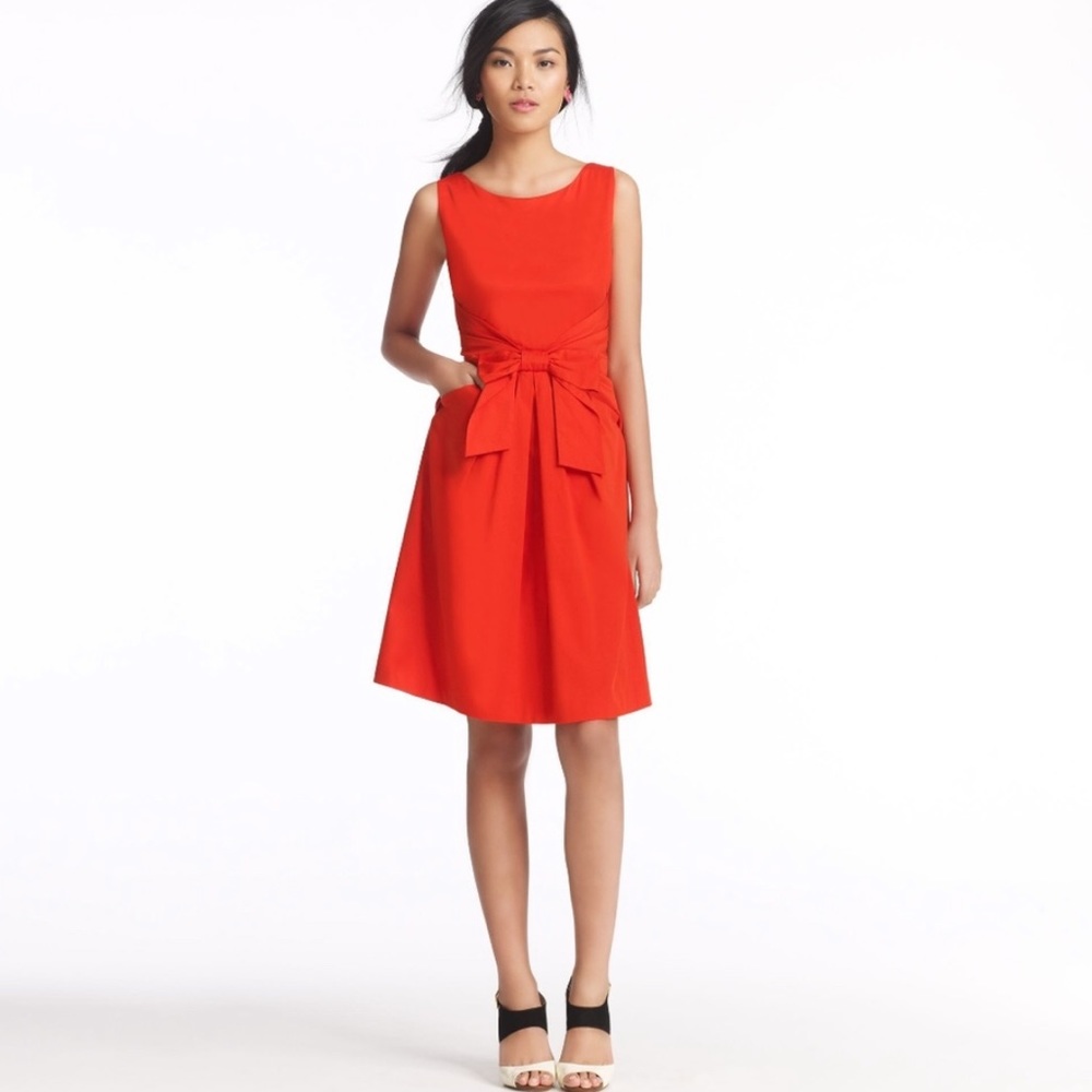 Kate Spade Red Jillian Bow-Waist Dress - 12